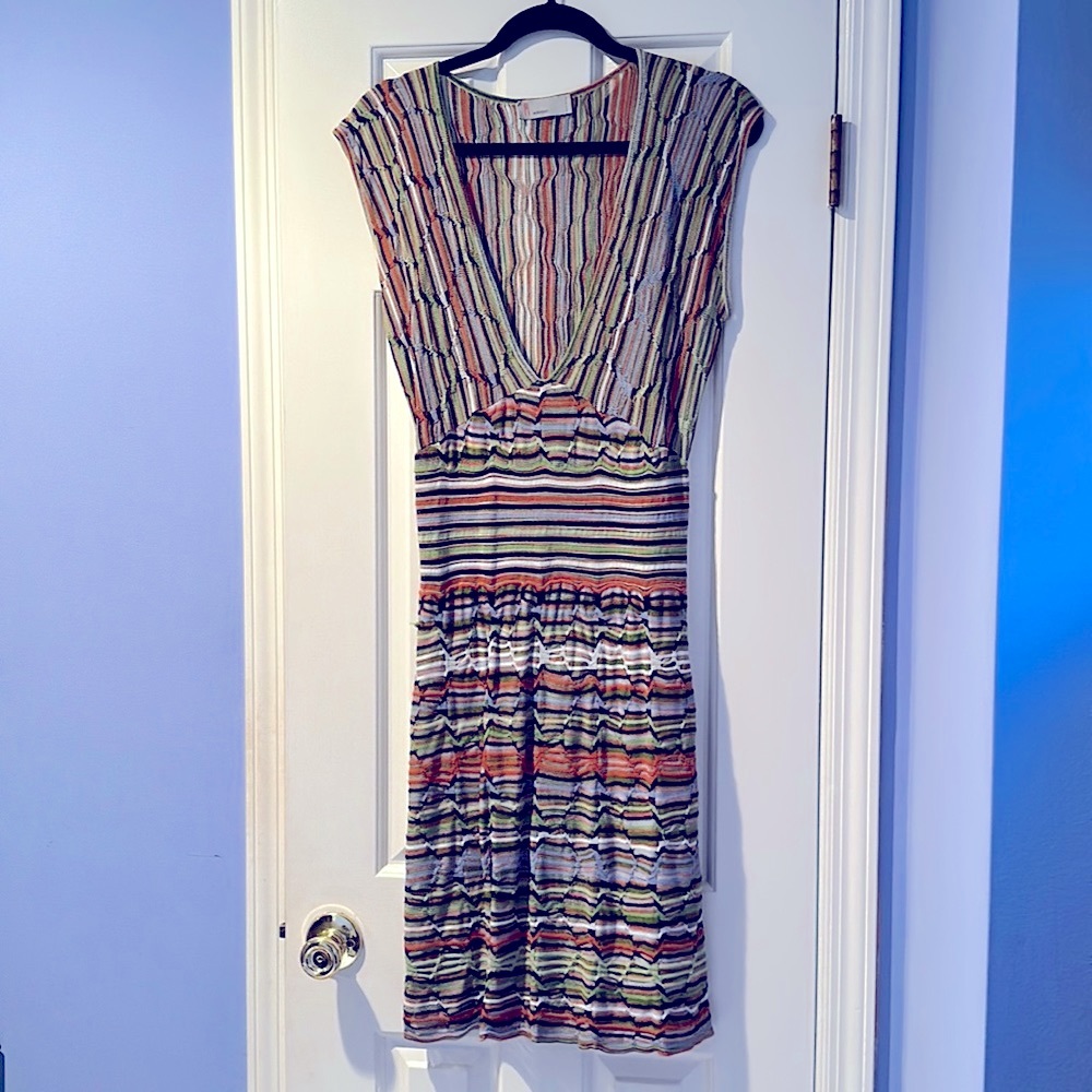 Missoni Italy sexy plunge neck dress, European sizing fits  size small US or 4-6